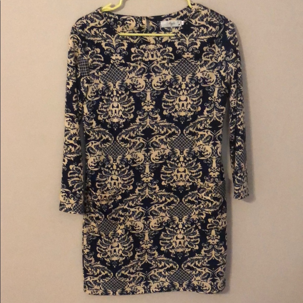 Navy and Cream Mini Dress